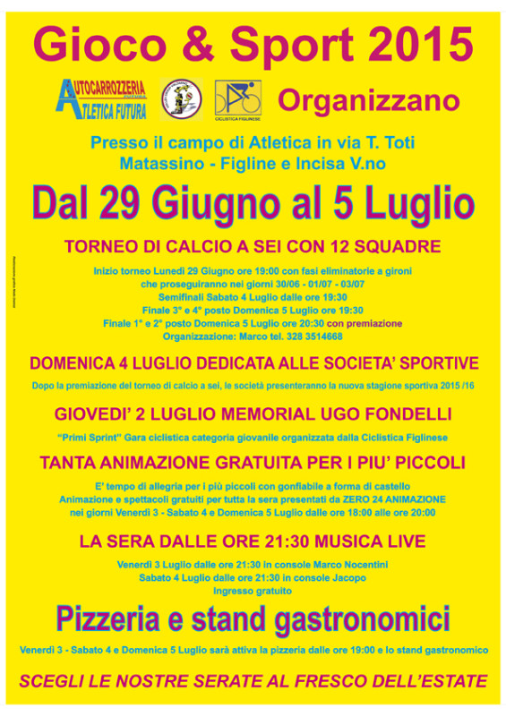 Poster Gioco e Spert e Gastronomia Atletica Futura